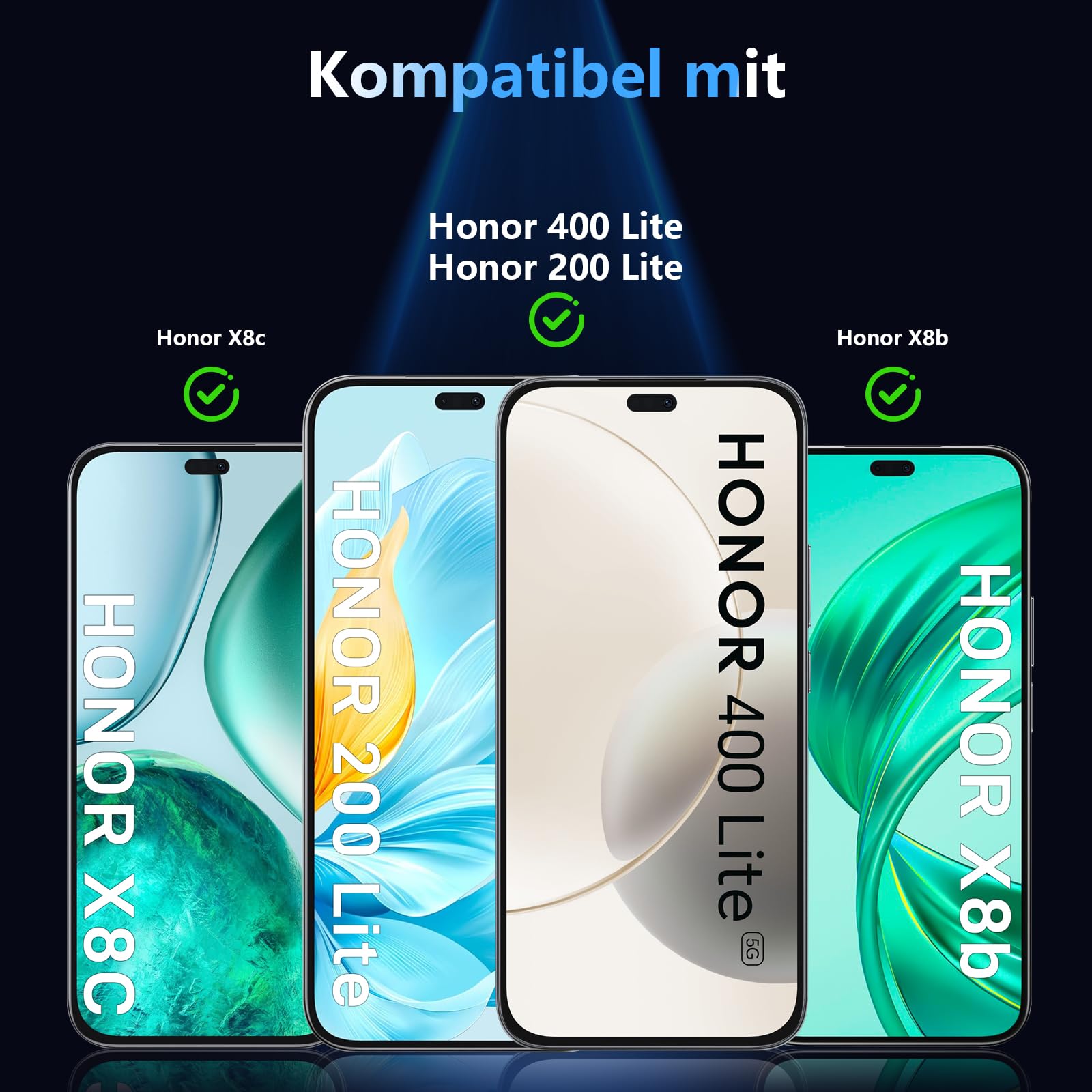 2 Pellicole In Vetro Temperato Per Honor 400 Lite/200 Lite/X8c/X8b – Protezione Schermo E Fotocamera, 9H HD Antigraffio