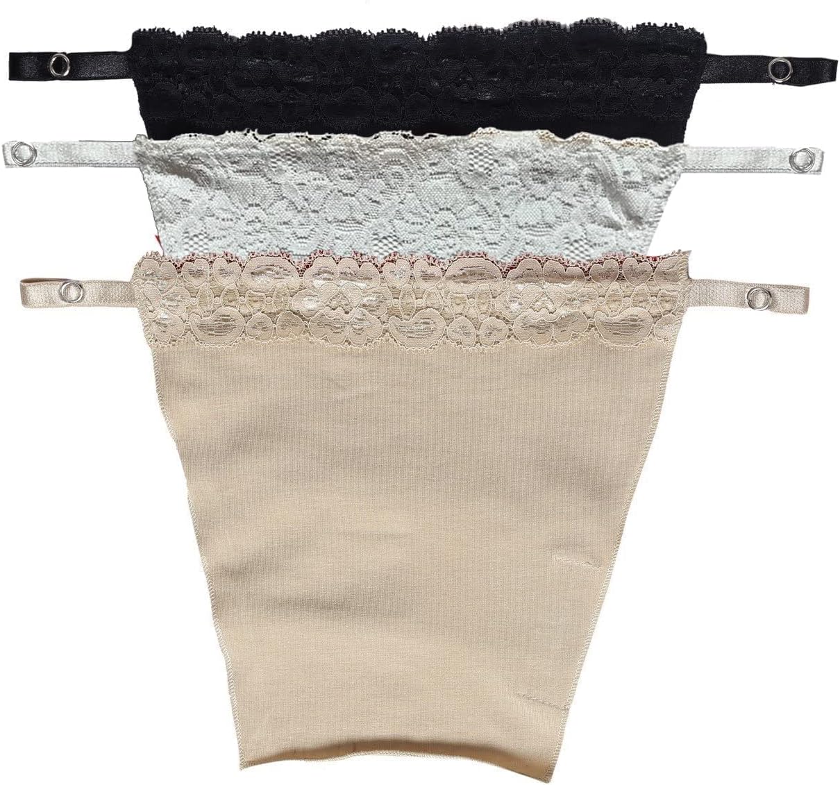 Vikimo Cotton Clip-on Mock Whole Lace Pattern Camisole Cami Secret of Different Color Combinations (Free Size) Set of 3