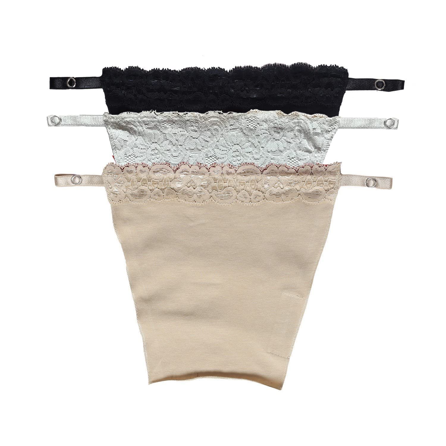 Vikimo Cotton Clip-on Mock Whole Lace Pattern Camisole Cami Secret of Different Color Combinations (Free Size) Set of 3