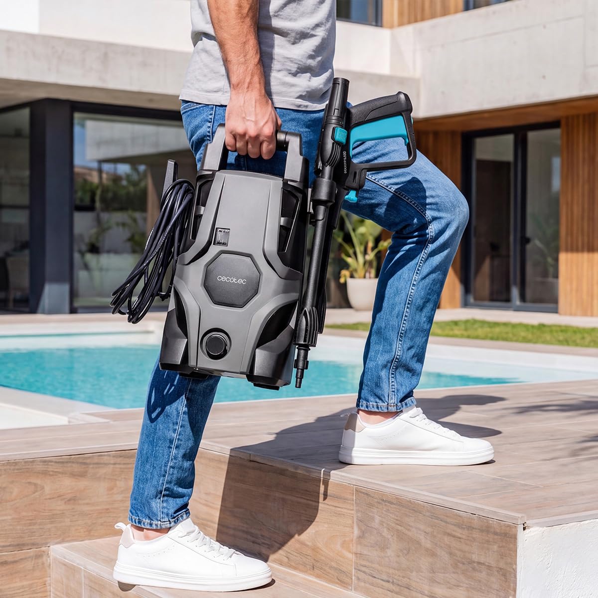 Cecotec Idropulitrice ad Alta Pressione HydroBoost 1400 Essential Plus. 1400 W, Pressione 105 bar, Casa, Giardino o Auto, Portata 426 l/h, Pompa in Alluminio, Raggio d’Azione 9m