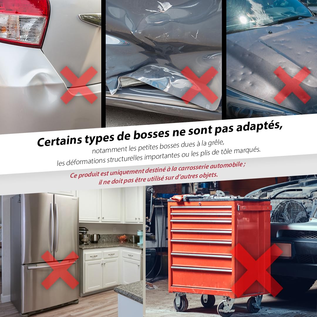 FIRSTINFO Ventouse Débosselage Carrosserie 75 mm, Débosseleur Sans Peinture Aluminium, Extracteur de Bosses pour Voiture, Outil de Réparation Carrosserie PDR A1504A