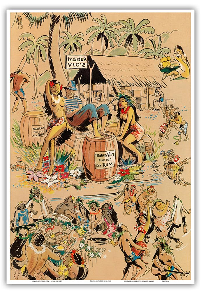 Amazon.com: Trader Vics Tiki Bar Menu Cover - Vintage Advertising