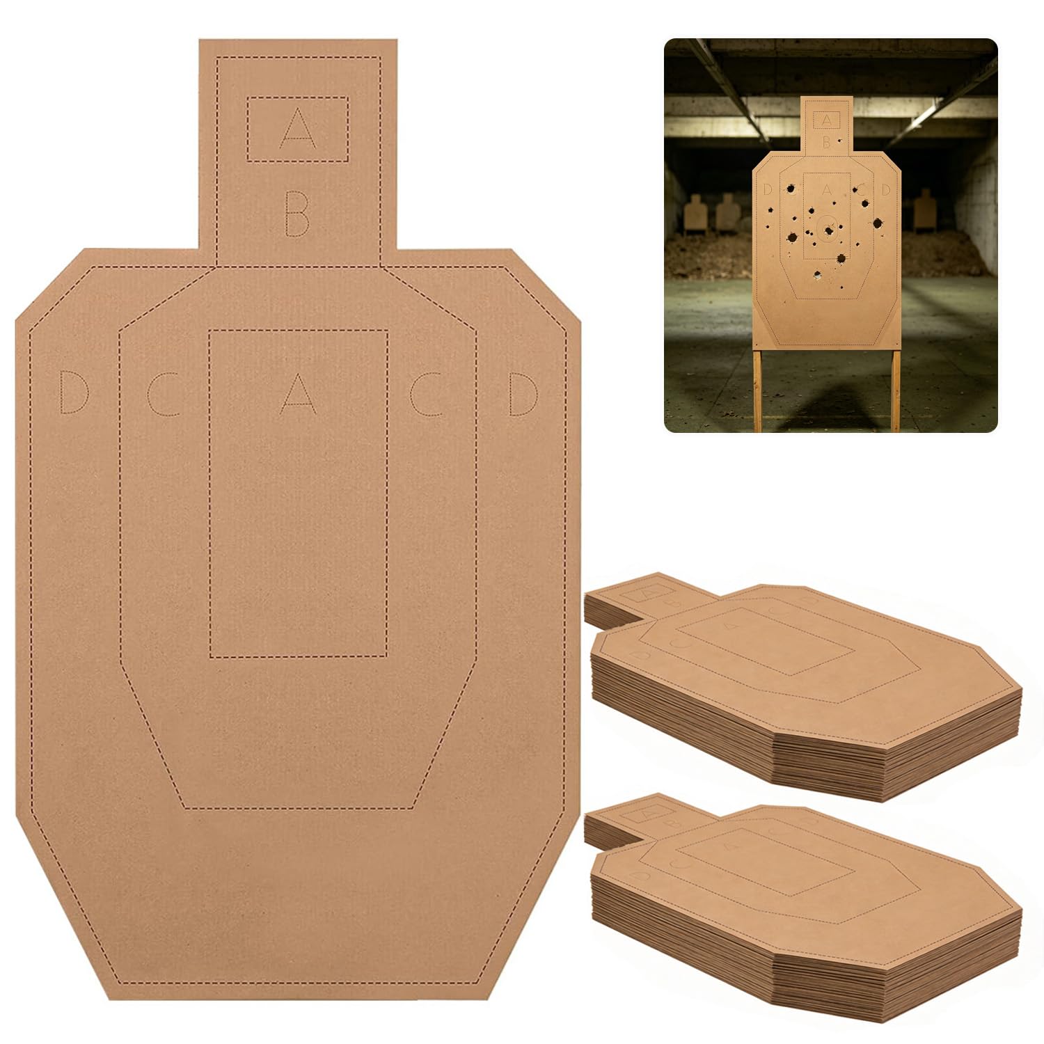 Photo 1 of 30 Pcs 18x30 Inch Tactical Silhouette Cardboard Shooting Targets, Tactical Range Paper Targets for Outdoor Shooting Practice, Competitions and Self-Defense Training