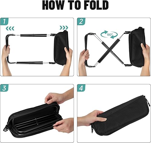 Miniatura 6 de Taburete de campamento, portátil, plegable, para adultos, sillas plegables para pesca, senderismo, senderismo, carga de 300 libras