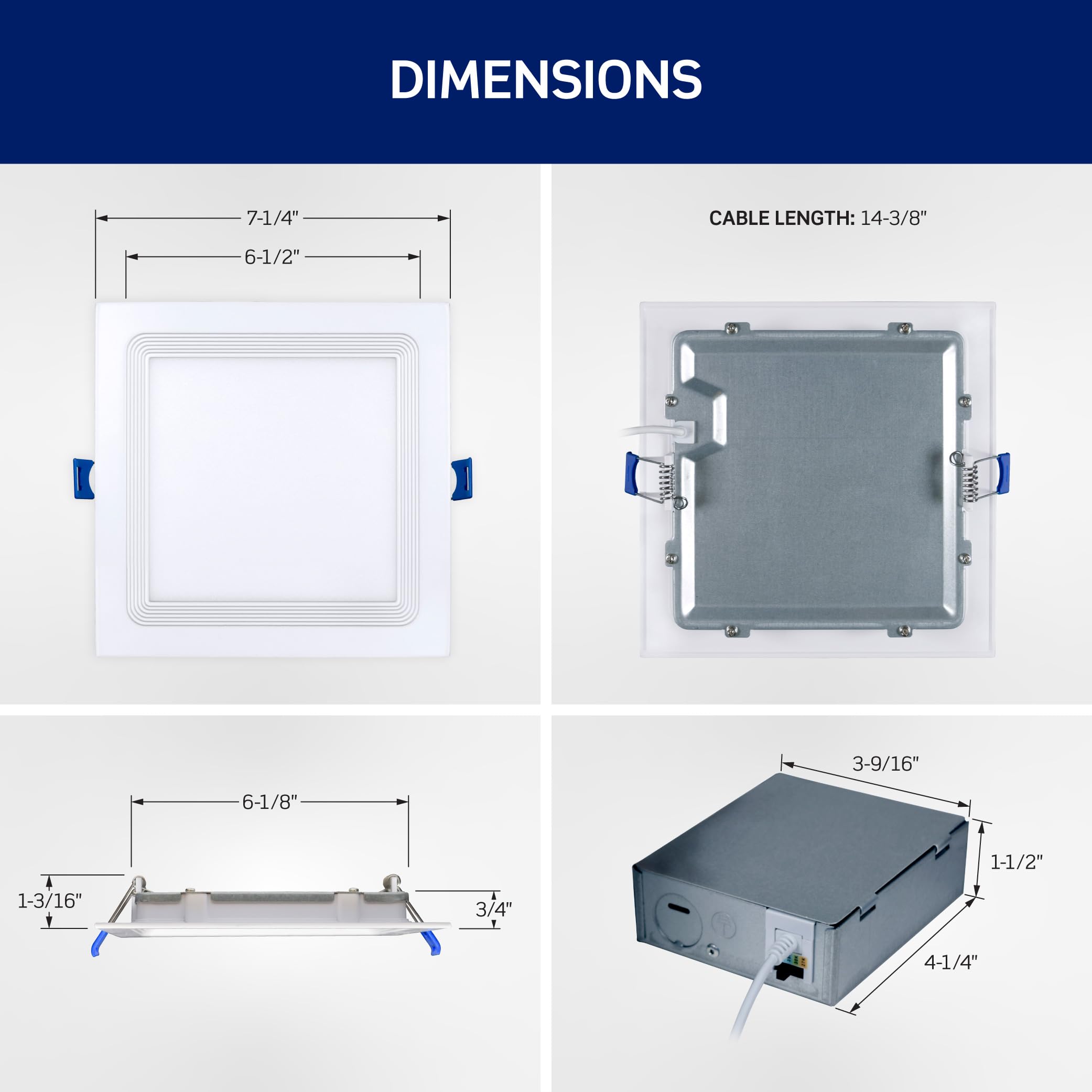 Amazon.co.jp: Leviton 6インチスクエアバッフルスリムダウンライト