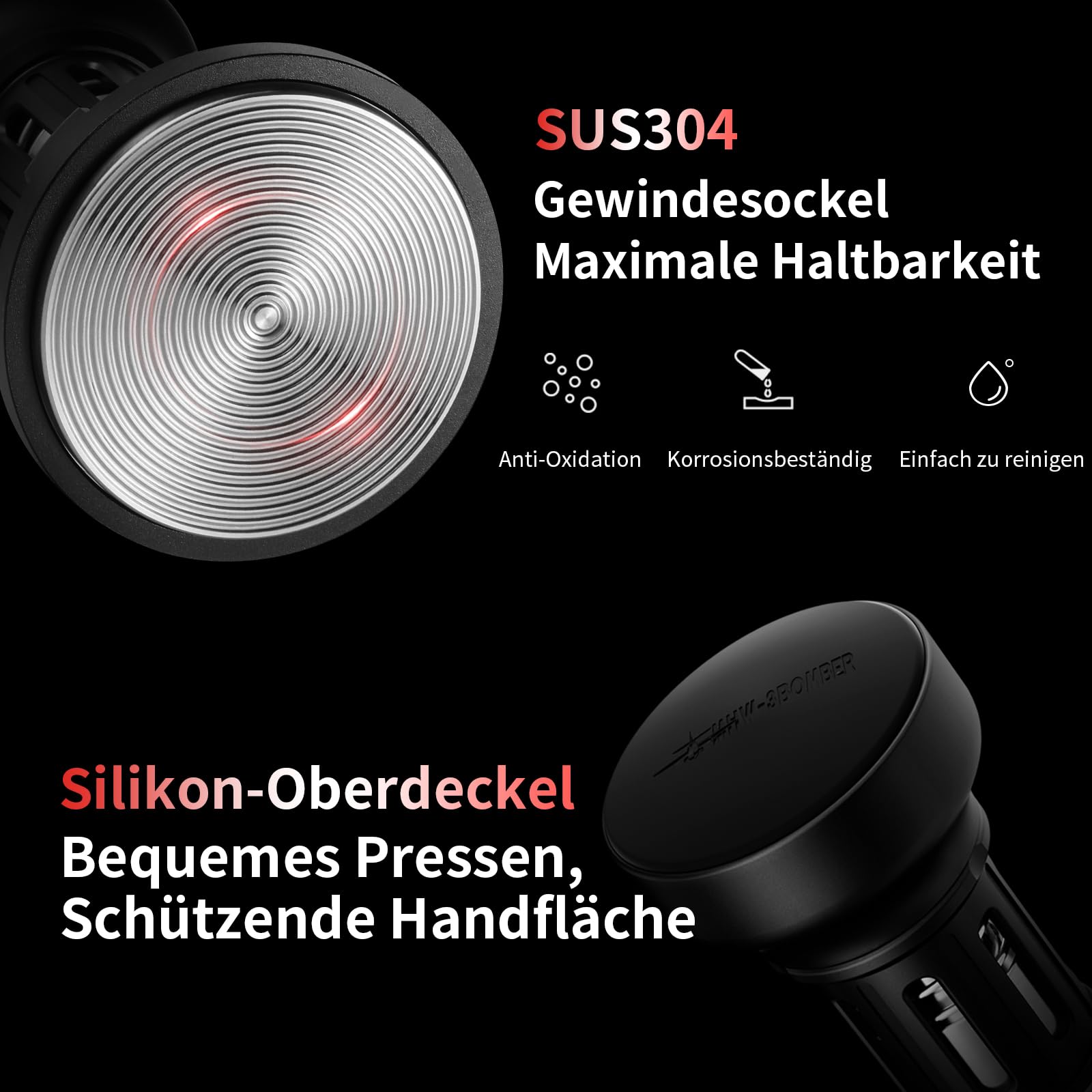 MHW-3BOMBER Yu Impact Kaffee Tamper 54 mm, Konstanter Druck Tamper mit Sound Feedback, Eingebaute 4 federbelasteten, 54mm Kaffee Tamper,Barista Zubehör Espresso Zubehör, Modell: T6147-OS