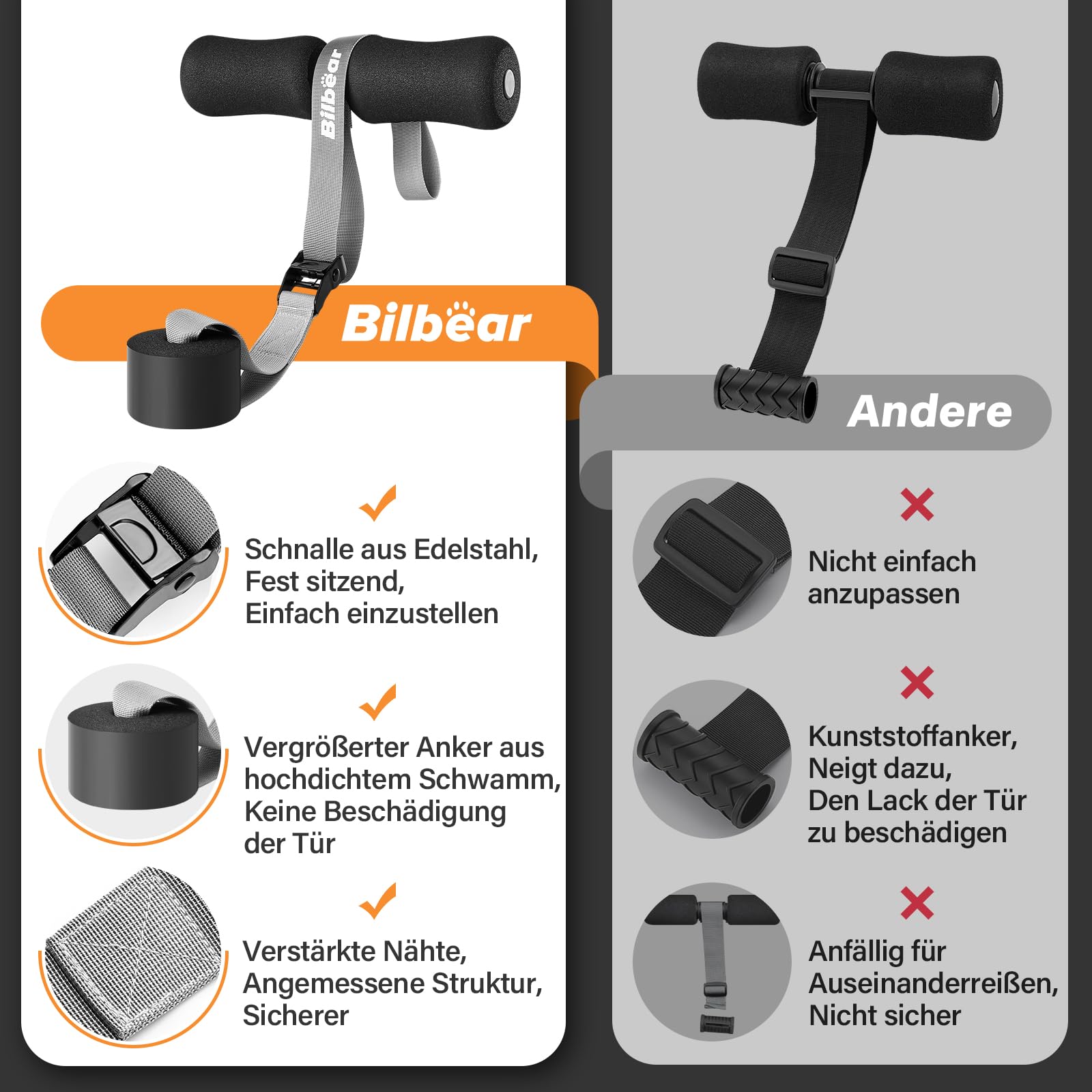Cinghia regolabile Nordic Hamstring Curl con tappetino per ginocchia, cintura nordica portatile per cricletti, allungamento hamstring, crunch, sit-up, nordic curl macchina a casa, può