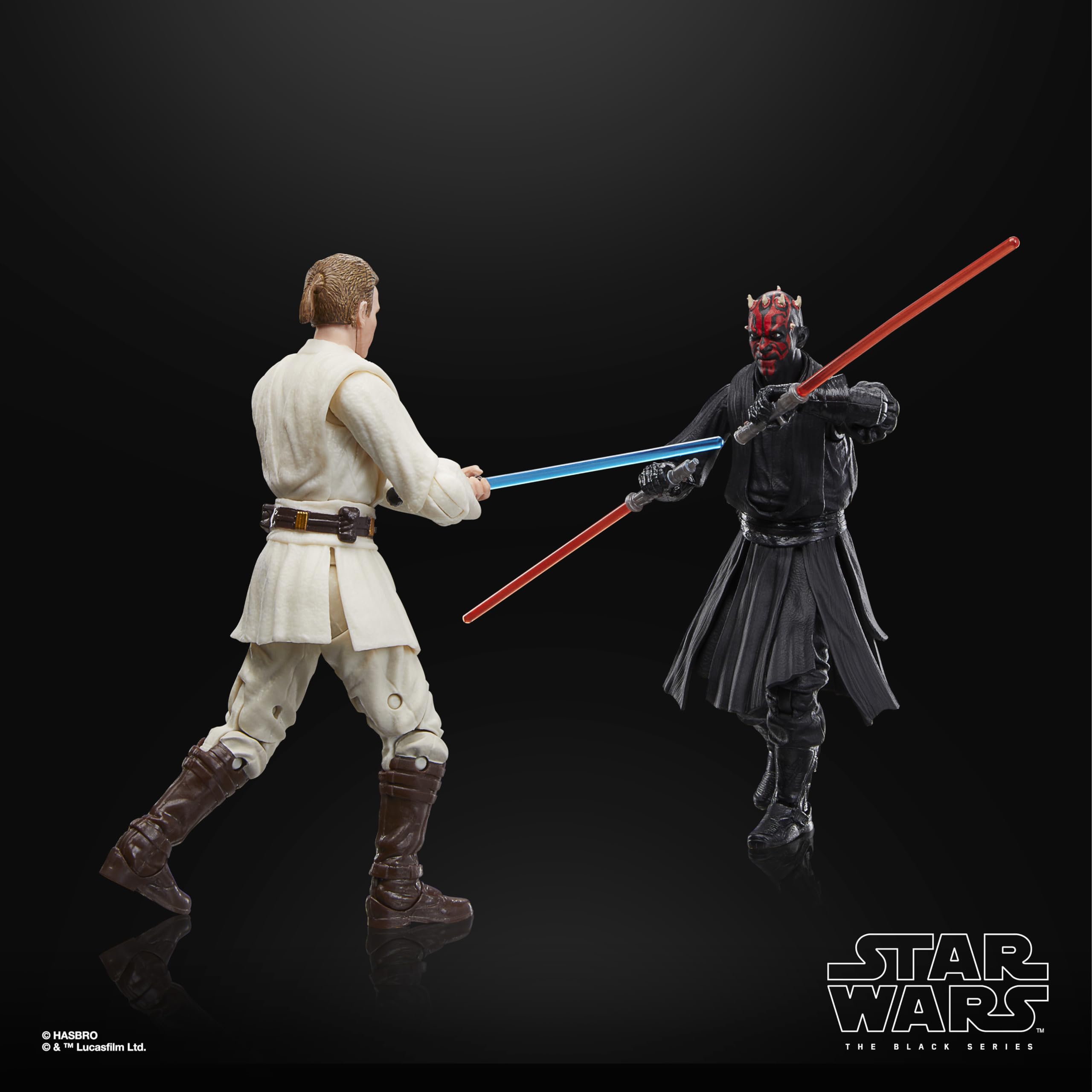Star Wars The Black Series Qui-Gon Jinn, Darth Maul, OBI-WAN Kenobi The Phantom Menace - Figuras de acción de 6 Pulgadas