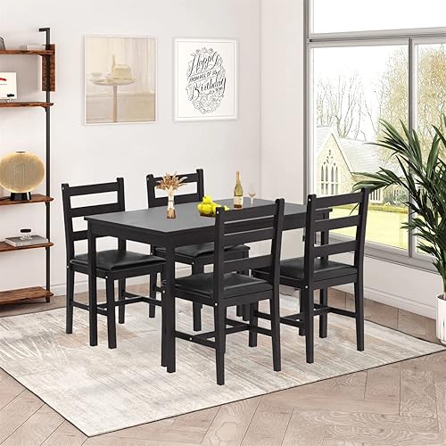 Juego de mesa de comedor para 4, juego de mesa de cocina de 5 piezas, mesa de cocina y silla para 4 personas, juego de mesa de desayuno pequeño
