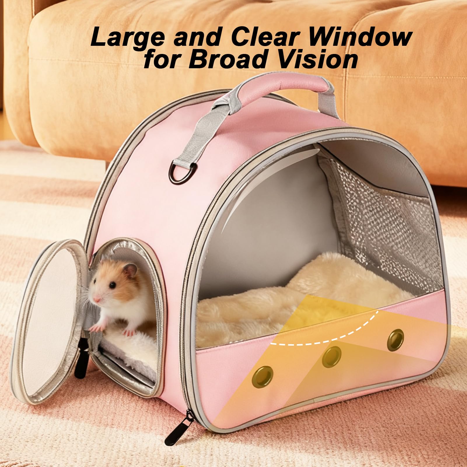 Meerschweinchen-Tragerucksack und Laufstall mit Deckel, atmungsaktiver Haustier-Laufstall, Pop-Open-Übungszaun, tragbarer Kleintierkäfig für Kaninchen, Chinchillas, Eichhörnchen, Eidechse