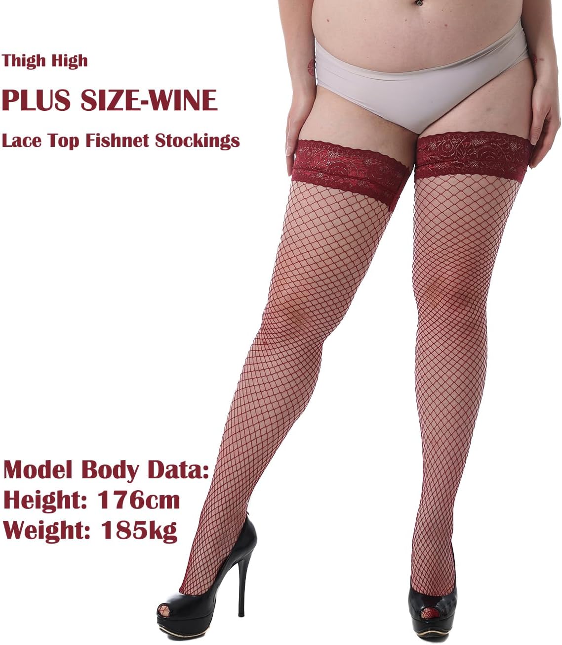 JarseHera Plus Size Fishnets Thigh High stockings Silicone Lace Top Tights for Women Lingerie Stay Up Sheer Nylon Hosiery - Image 2