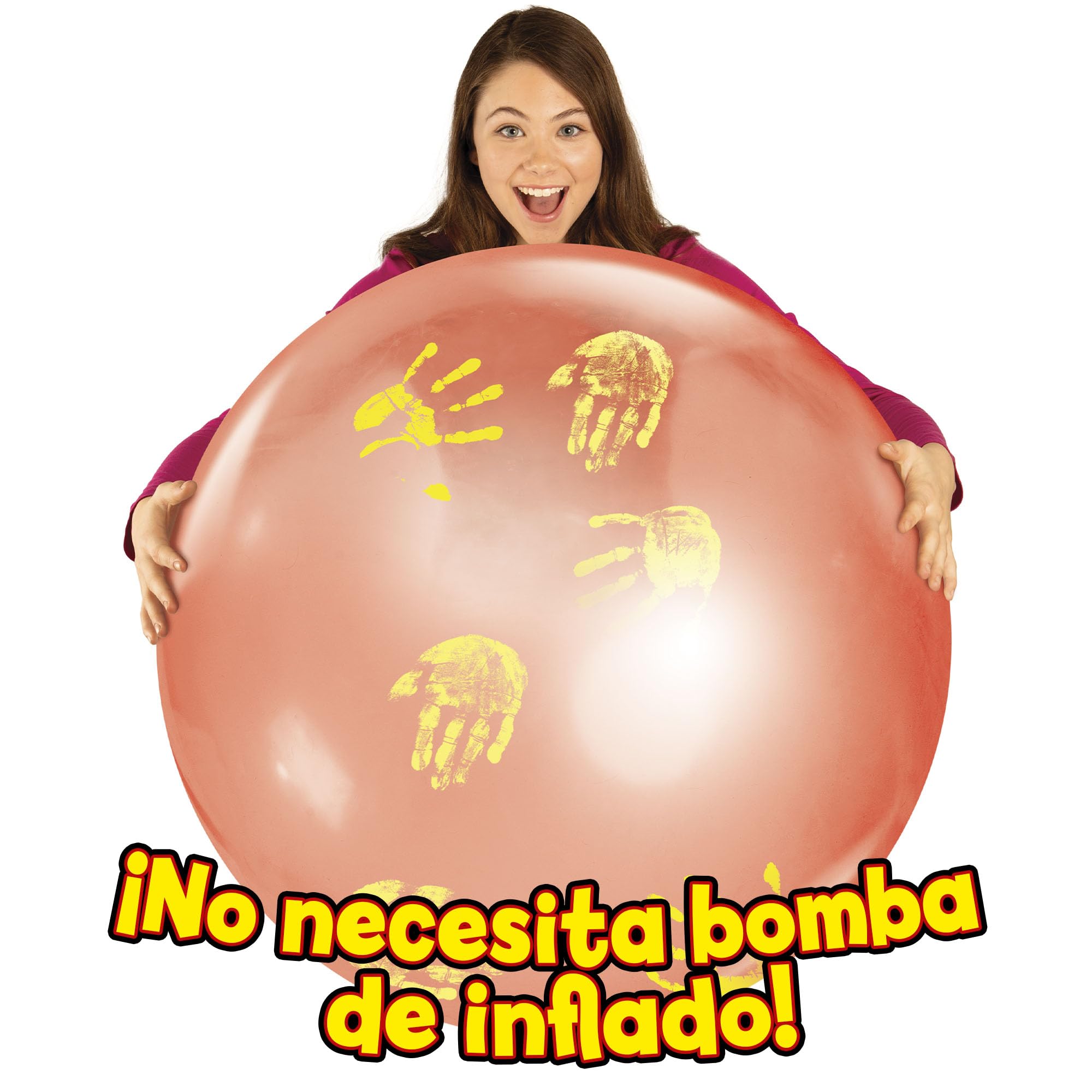 Bizak Super Magic Wubble Rojo – Pelota Gigante Que Cambia De Color Al Tocar, Hasta 75 Cm, Sin Bomba, Para Niños +6 Años