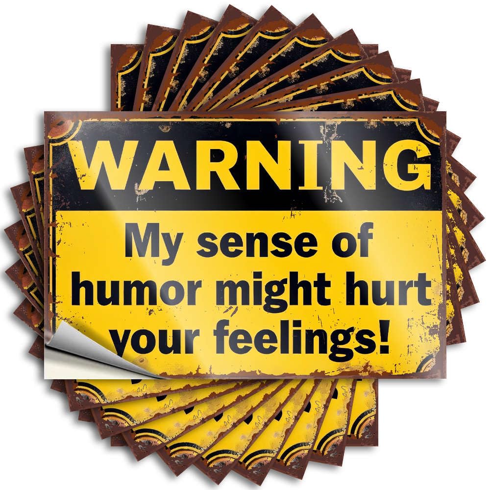 Fzfn Colour Feminist Lettering Sticker, Farm Hard My Sense Of Humor Might Hurt Your Feelings! | Funny Quote Halloween Decals(12X18cm)