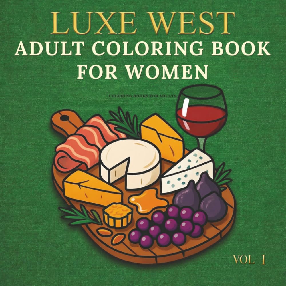 Adult Coloring Book for Women | Coloring Books for Adults | LUXE WEST: Thick Paper | Single-Sided | No Filler | Upscale Designs