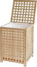 CLP Lenca Laundry Basket for Dirty Laundry, Wooden Laundry Bag, 90 L, Washable, Removable, Bamboo Frame for Bathroom, Colour: Natural