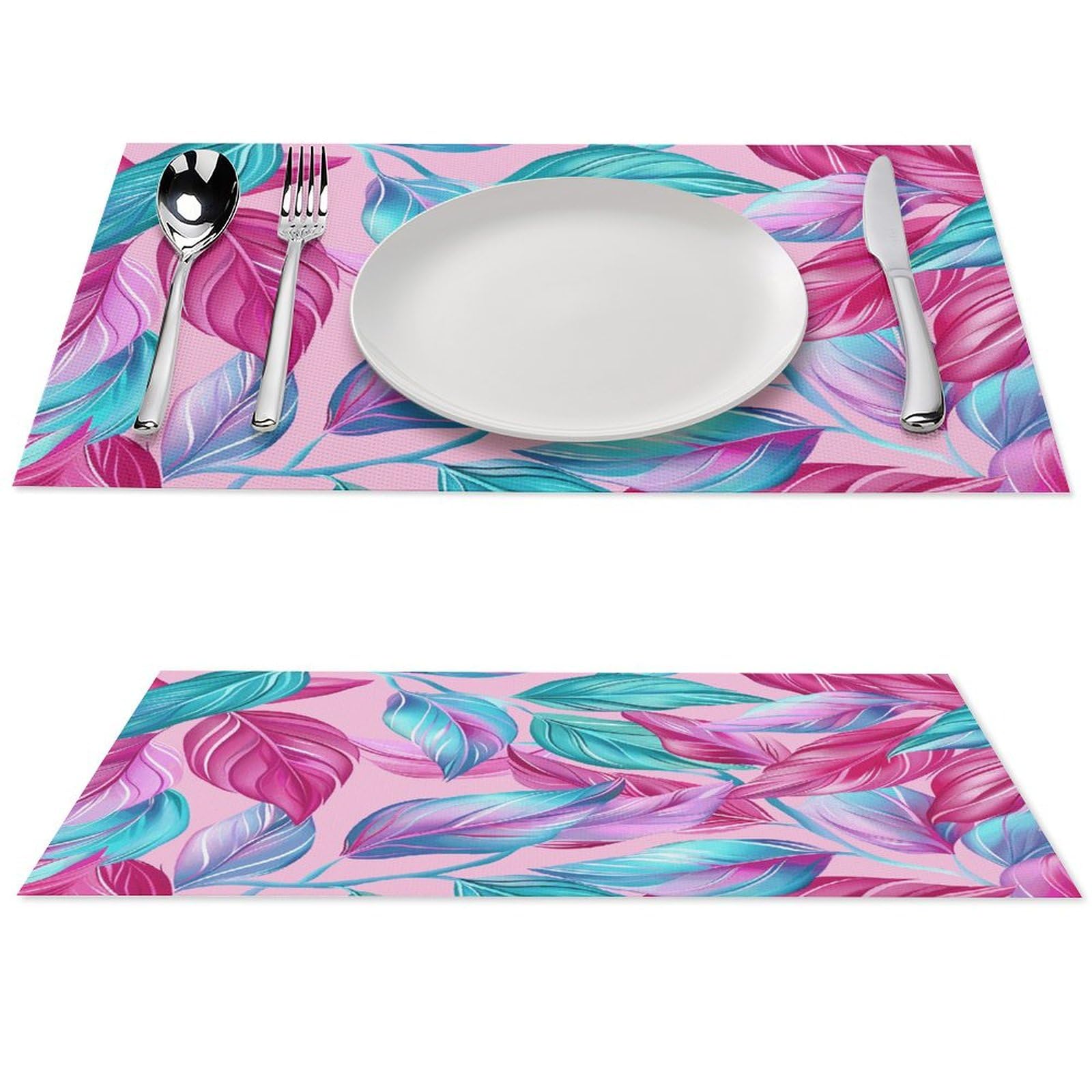 Sets de table pour terrasse et salle à manger à motif feuille
