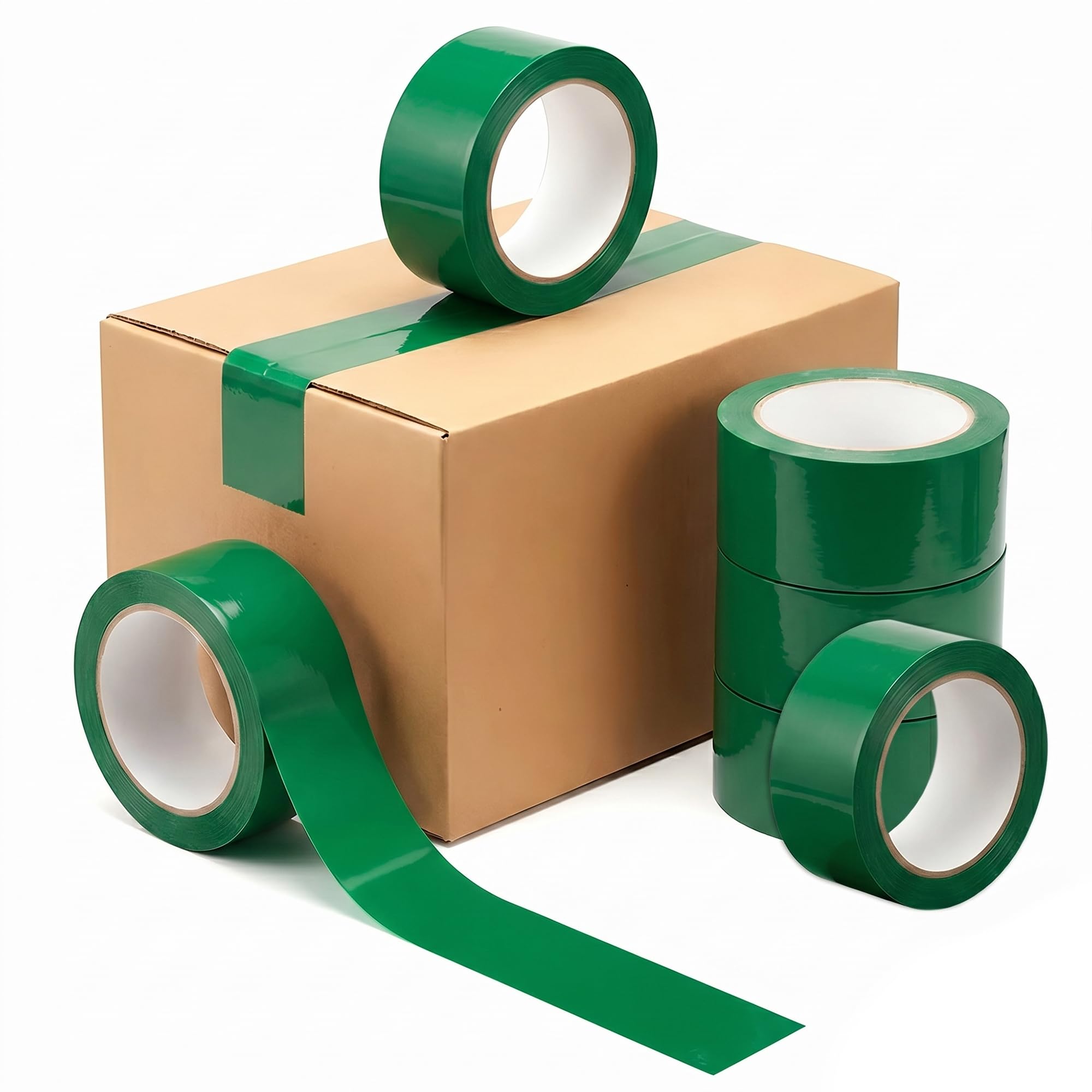 Tezraftaar® 72 x Parcel Packaging Tape Green Carton Sealing Tape 48mm x 66m Heavy Duty Strong for Box Packing Shipping Warehouse Industrial Office uses