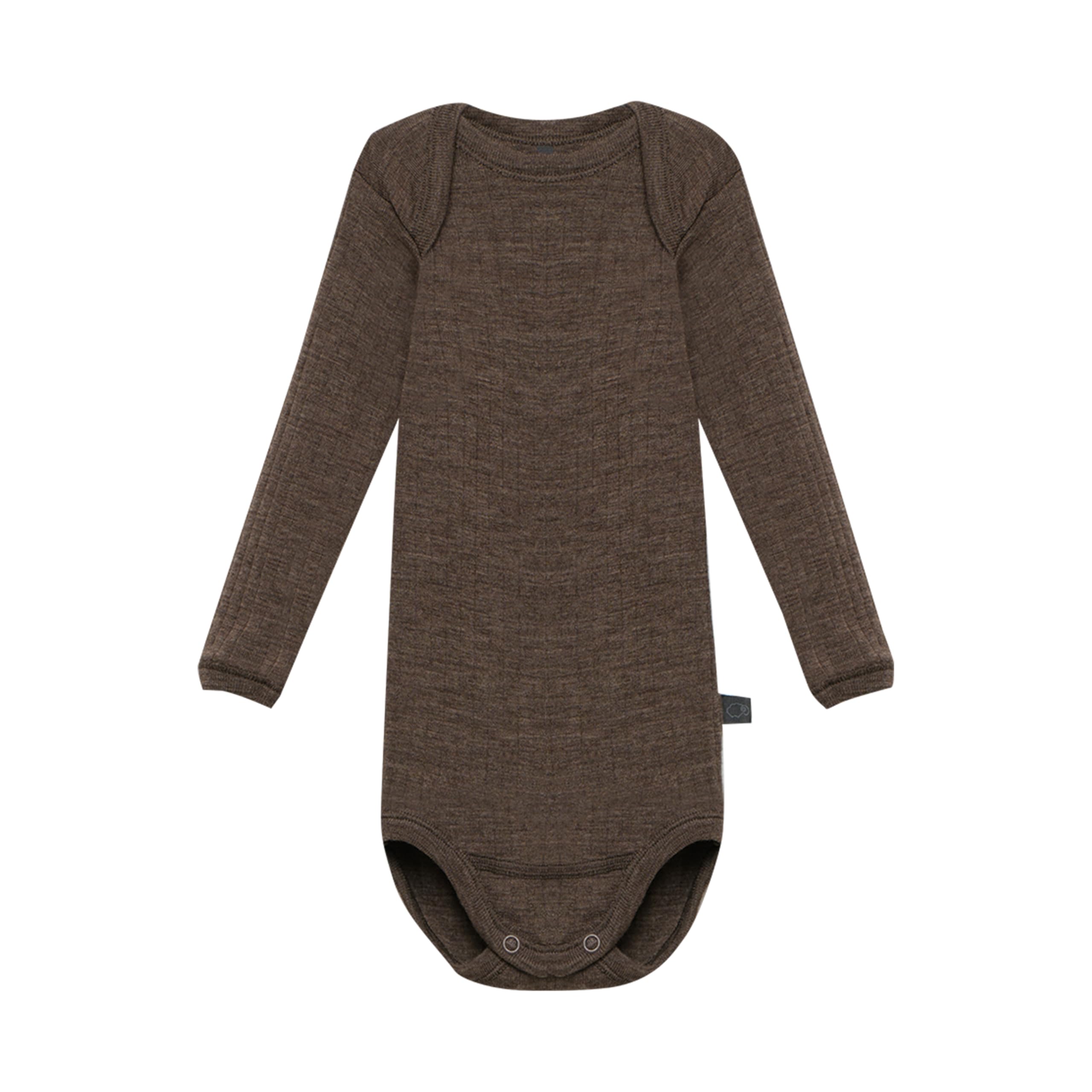 Dilling Chestnut Brown Baby Merino Wool Long Sleeve Bodysuit - 12-18M