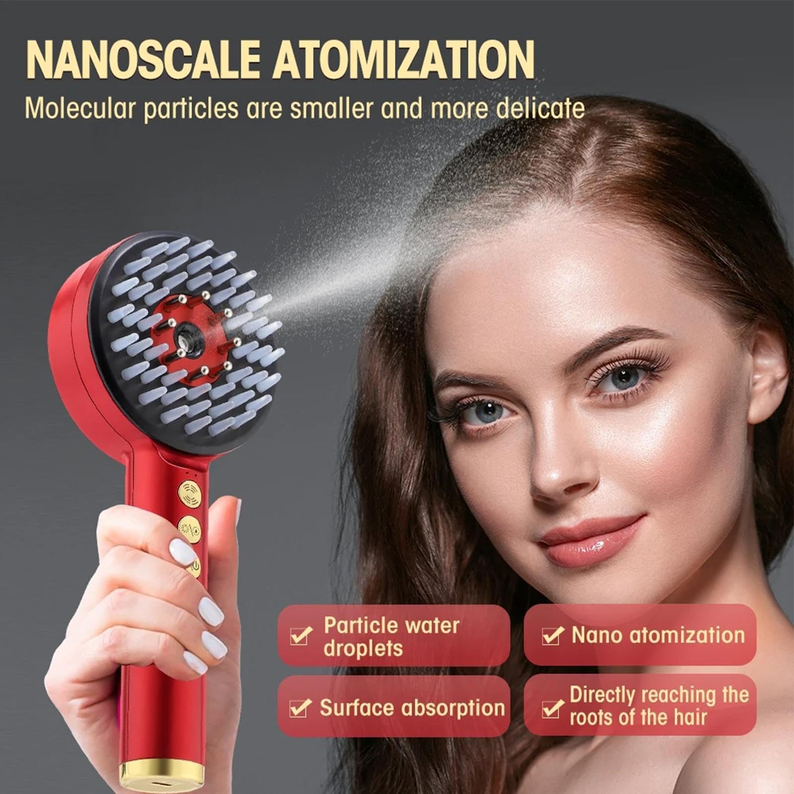 Masajeador eléctrico para cuero cabelludo - Aplicador de para el cabello | Masajeador para cuero cabelludo, peine de vapor para masaje eléctrico | Peine masajeador eléctrico de 3 modos