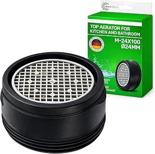 Aireador Grifo Cocina y Baño con Revestimiento Negro M-24x100 Diseñado para Ahorrar Agua - MADE IN GERMANY - Garantía de 10 Años - ONIX TECH