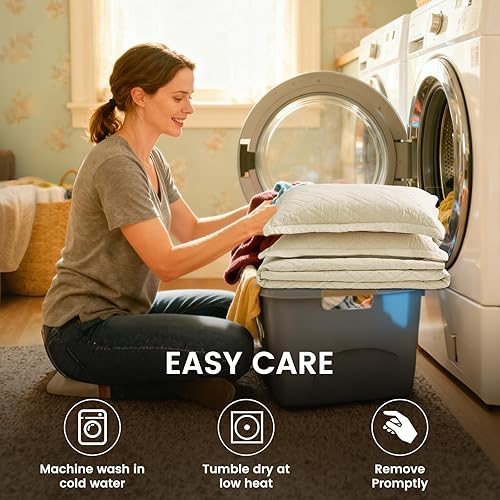 Vista 6 de Qucover Colcha beige tamaño California King, colcha ultrasónica de 3 piezas con patrón geométrico California King, colcha extragrande de 120 x 118