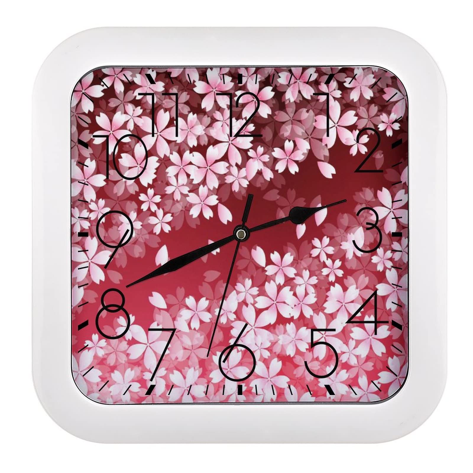 Pendule Murale Silencieuse avec Motif Floral Moderne 26cm