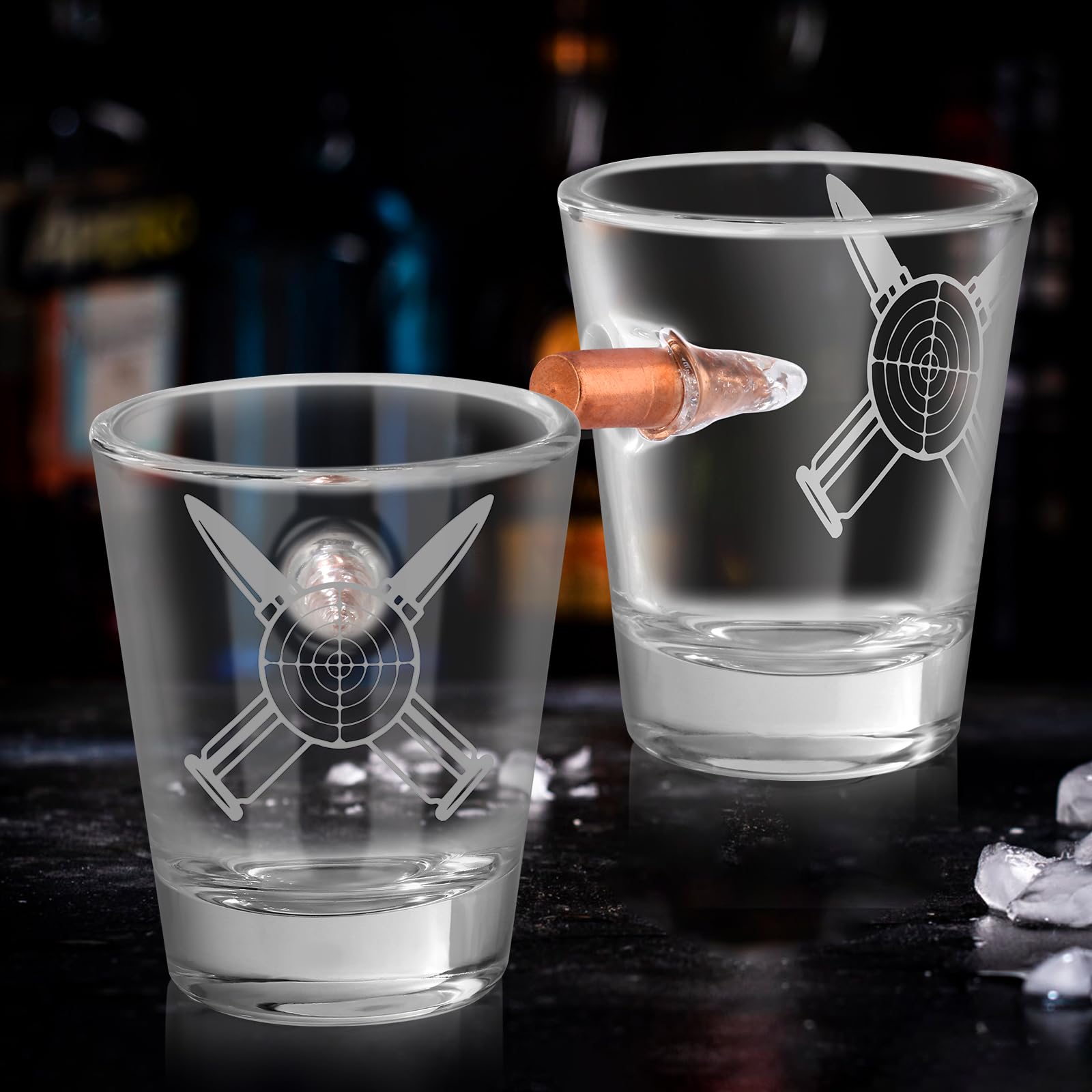 Personalisierte Glas-Schnapsgläser, 60 ml, 2er-Set mit Geschenkbox, für Tequila, Wodka, Espresso & Desserts, Langlebige und Wiederverwendbare Schnapsgläser für Zuhause, Bars & Party