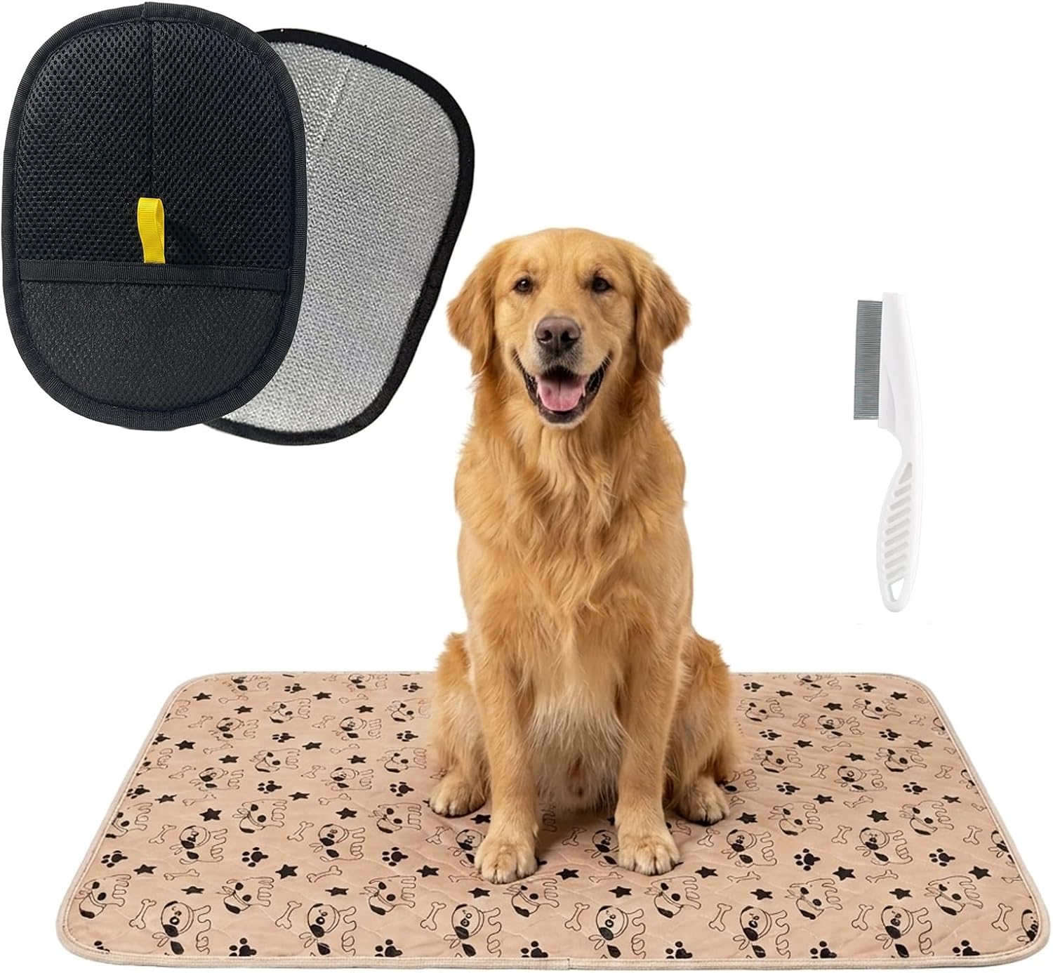 Washable Pee Pads with Pheromones for Dogs Cats, Super Absorbent Reusable Pets Puppy Pee Pads Training Pads with Pet Hair Removal Gloves, Leak-Proof Non-Slip Puppy Potty Pads for Whelping Box, Playpen