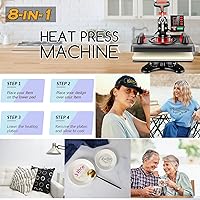 Vista 5 de Máquina de prensa de calor industrial 8 en 1 mejorada de 15 x 12 – Potencia de sublimación de oscilación digital, calefacción de grado profesional