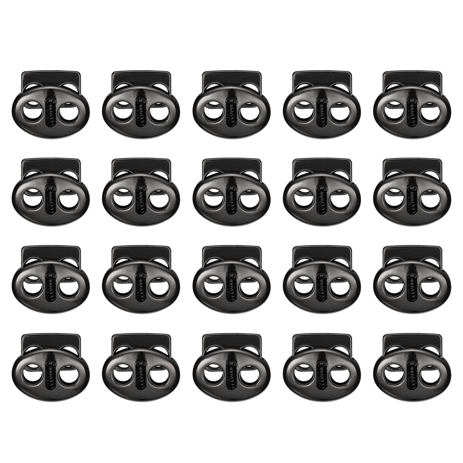 Arrêt de cordon à ressort en alliage uxcell double trou 17x15mm pour sac et lacet