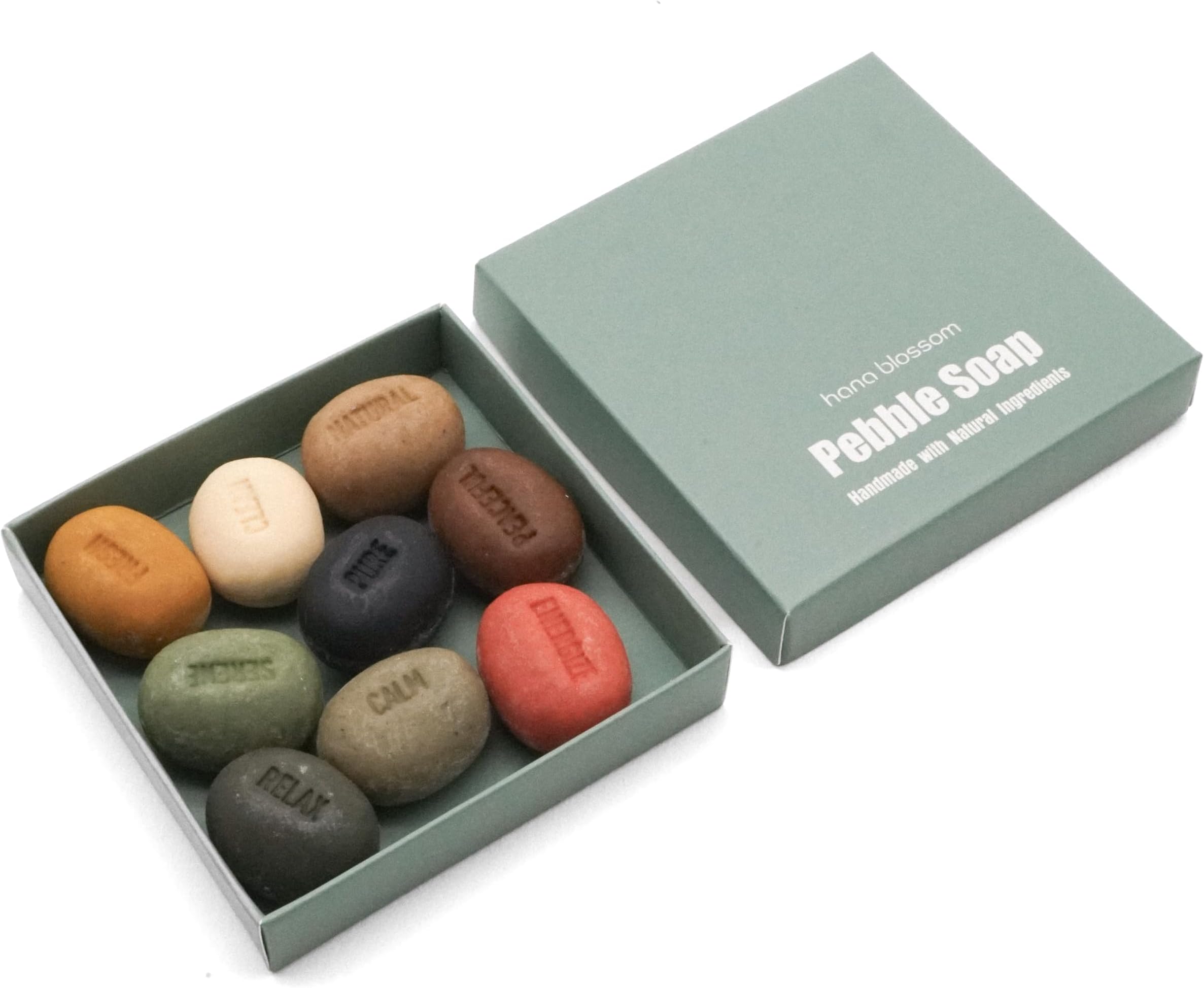 Assorted Handmade Natural Mood Soaps in Pebbles Design with essential oil