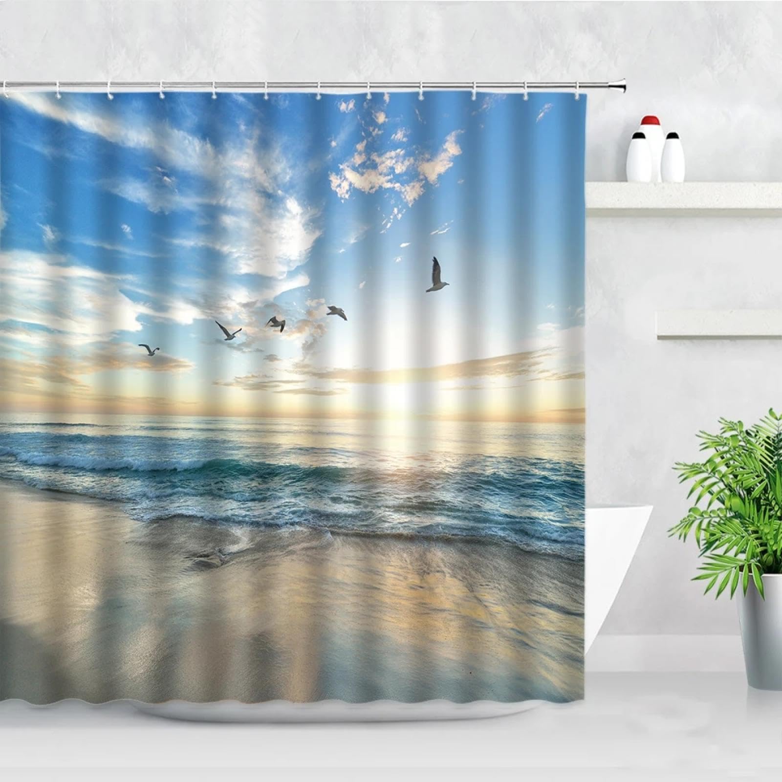Rideau de douche imperméable 80x180 pour petite salle de bain