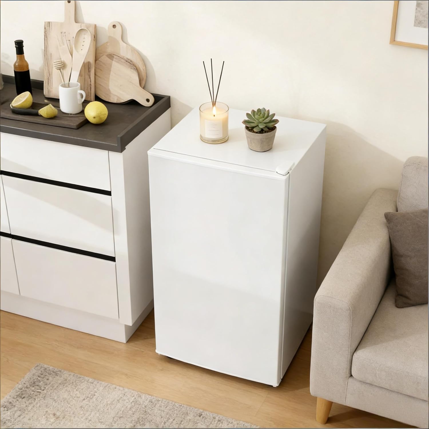 GOWE Single Door Refrigerator,Modern Mini Fridge,Office Compact Refrigerator,Dorms Refrigerator