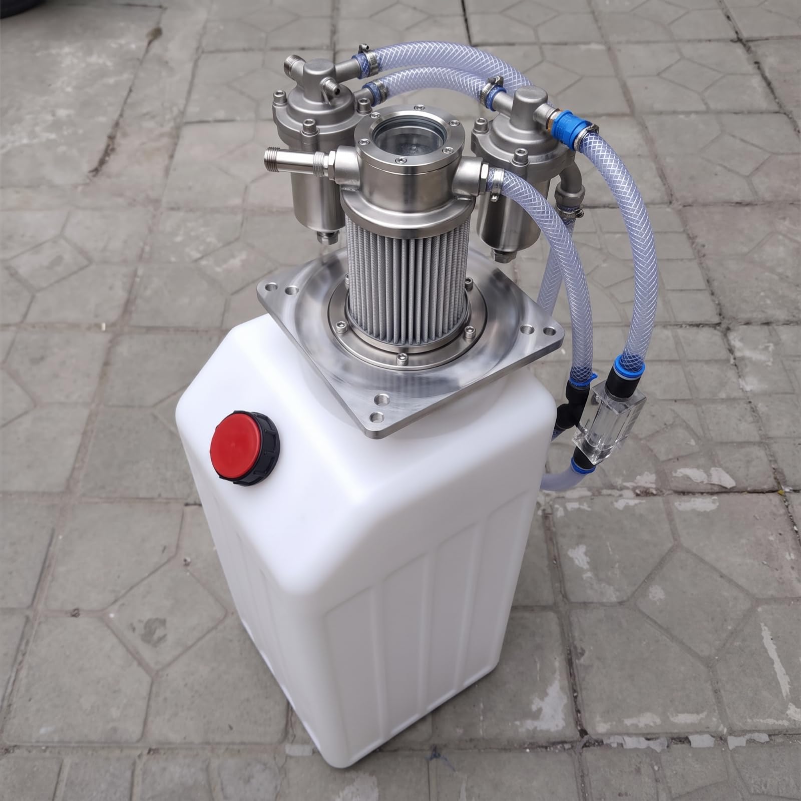 Ölbehält mit Einfülldeckel | Hohe rechteckige Bauform, Hydrauliktank für bühne, univsell, Hydrauliköltank, Garage, Wkstattbesitz