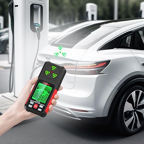 Miniatura 7 de Medidor EMF Detector de radiación de campo electromagnético digital recargable, 3 en 1, detector de EMF LCD de mano para EF, RF y MF, ideal