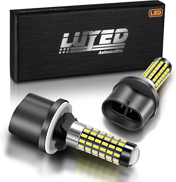 LUYED 880 LED Fog Lights Bulb 400% Brightness 886 890 892 893 LED Bulb with Projector for DRL or Fog Lights,Xenon White,Pack of 2