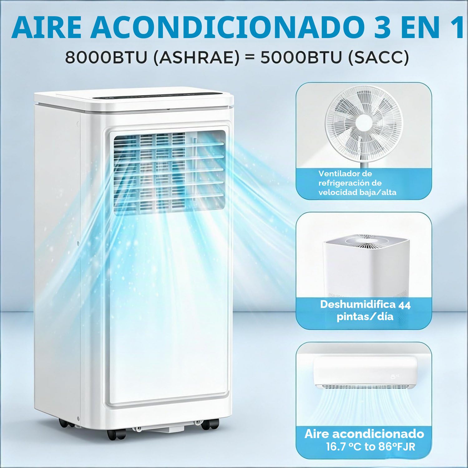 Unidad de Aire Acondicionado portátil de Uso Comercial para oficinas. 18000BTU | Unidad de aire acondicionado de pie; para oficinas, talleres, almacenes y espacios comerciales.