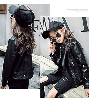 Amazon.co.jp: HIMOE ガールズ ジャケット レザー キッズ