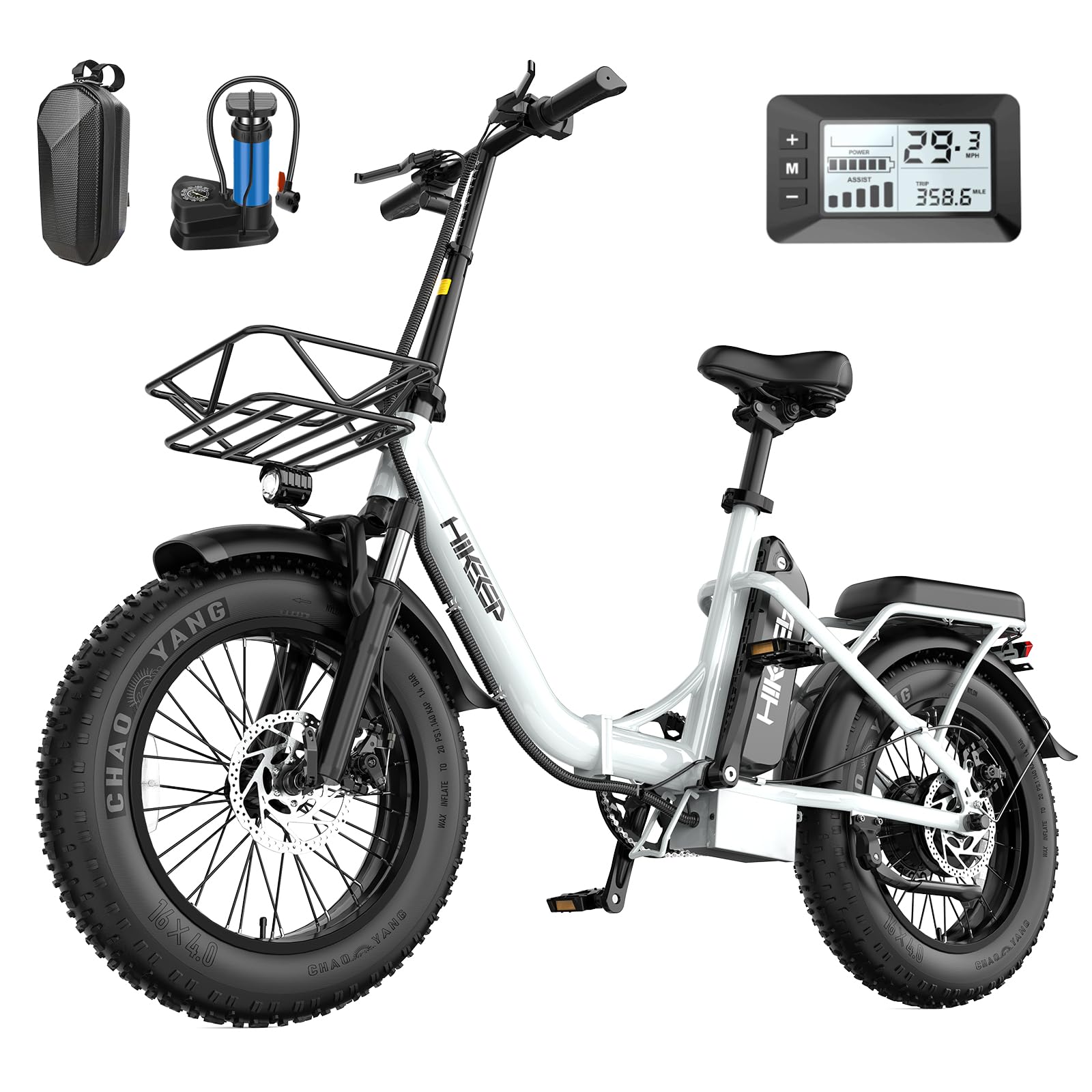 Electric Bike for Adults - 16 x 4 Inch Fat Tire Ebike, 750W/Peak 1500W Motor Ebike, 48V13AH Detachable Battery, 4 Riding Modes Electric Dirt Bike, 7 Speed Electric Motorcycle, Safety Tested to UL 2849 | 25/32 MPH Speed, 25/45 Miles Range, 480Wh, 500W Motor, Lightweight, Portable
