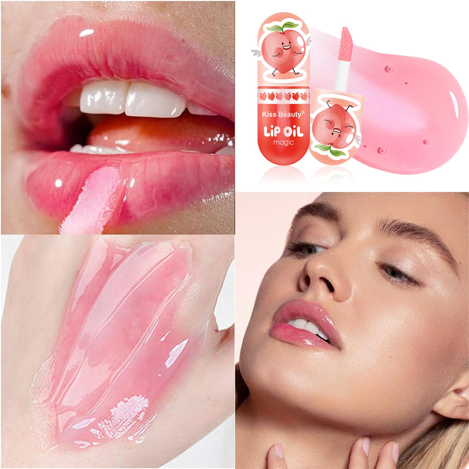 Magic Color Changing Lip Oil, Hydrating & Plumping Lip Gloss, Long Lasting Lip Gloss Set - Image 4