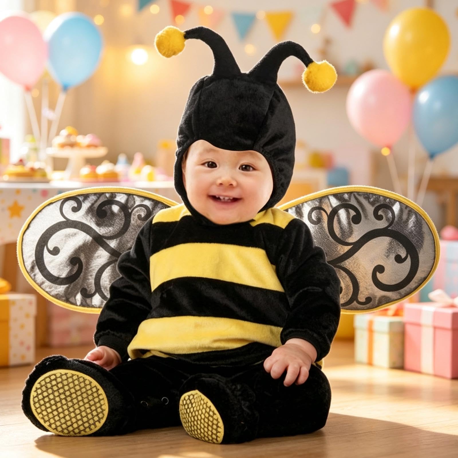 Sharplace Costume da animale per neonati, costume di Halloween, abito divertente e originale, regalo originale, tuta con cappuccio, tuta cosplay per compleanno,