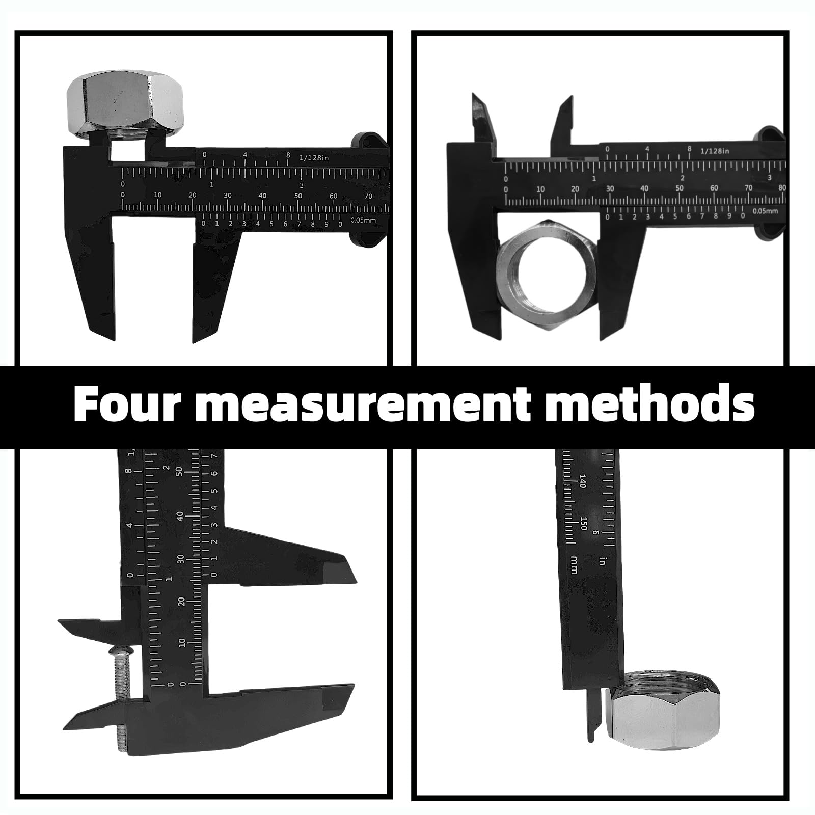 Plastic Vernier Caliper?2 Pcs?, 150mm/6 Inch Double Scale Sliding Gauge, Portable Measuring Tool for Students, Jewelry, Carpentry
