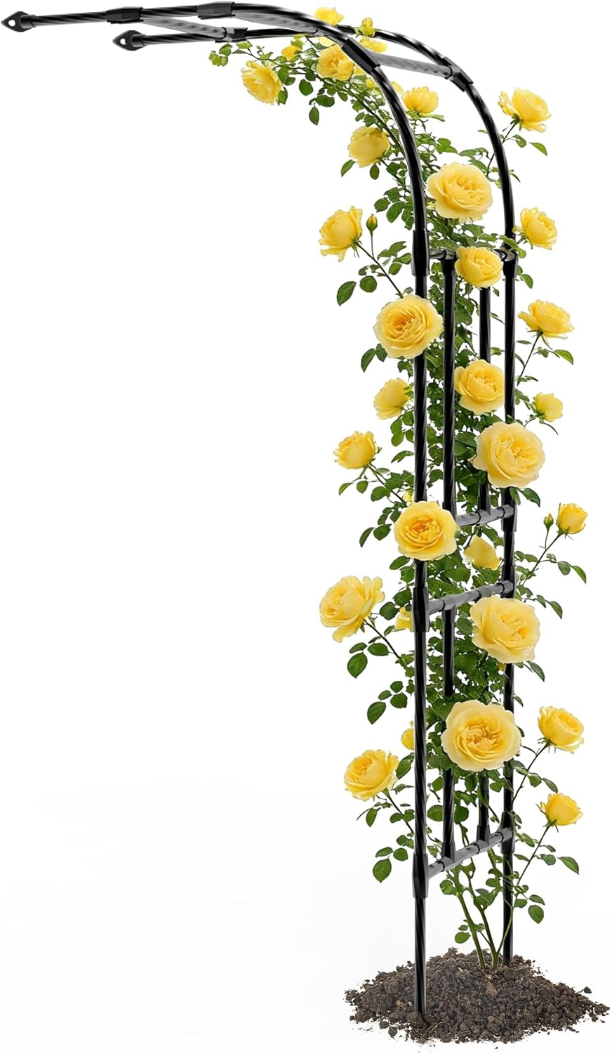 Half Garden Arch - Wall Trellis for Climbing Plants Outdoor, Metal Arch with Plastic-Coated Steel Pipe, Arbor Trellis for Lawn, Patio, Backyard Decorations, 47in(L)*94.5in(H)