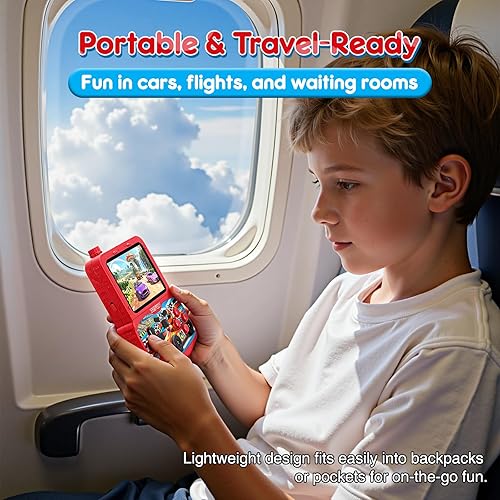 Miniatura 4 de Consola de juegos portátil para niños con brillo ajustable y soporte integrado, 220 juegos retro precargados, pantalla IPS de 3.5 pulgadas,