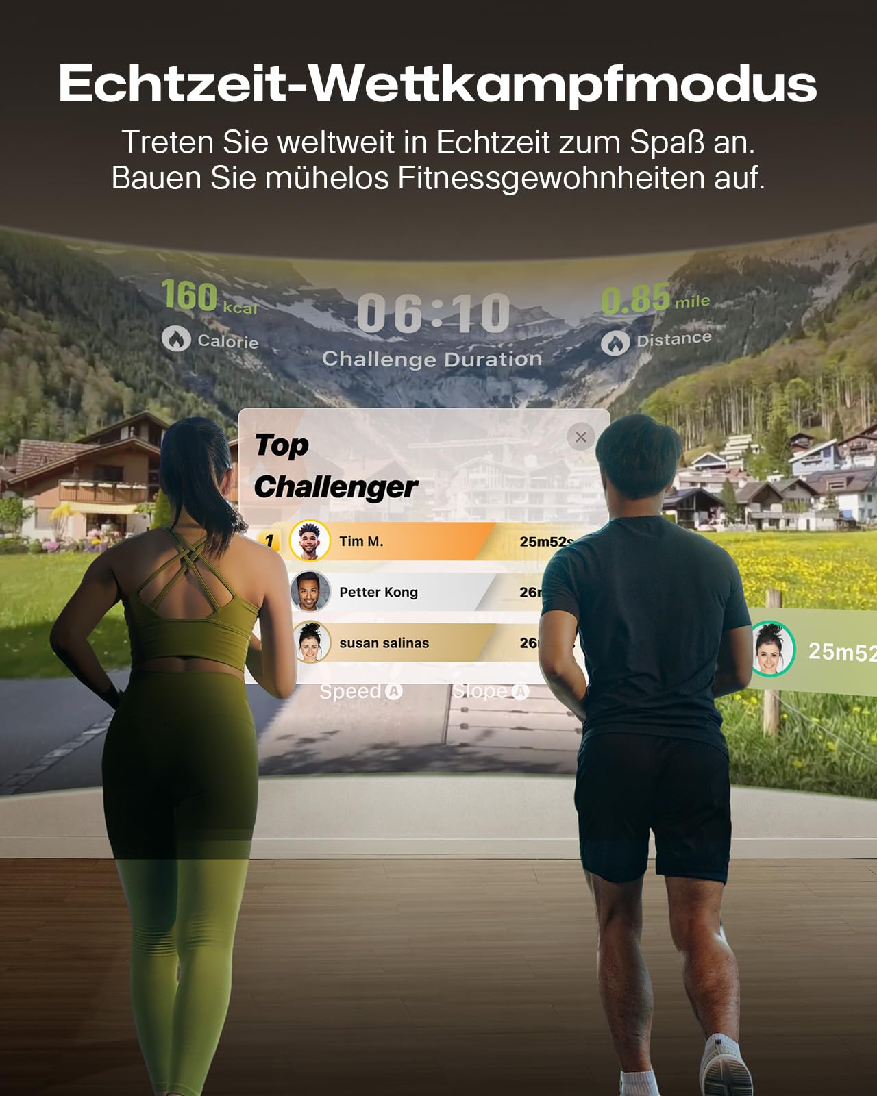 UREVO Smart Walking Pad, kompaktes Laufband unter Schreibtisch | Doppelter Stoßdämpfung, Workout-App mit Track Insights und MIIT-Modus, Fernbedienung oder App-Steuerung für das Home Office