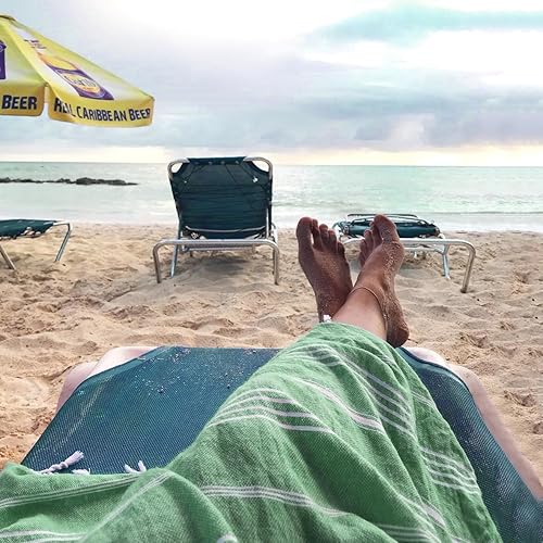 Miniatura 7 de Toalla de playa turca 100% algodón ligera manta de playa de gran tamaño  Suave, duradera, libre de arena, toalla de playa de secado rápido para