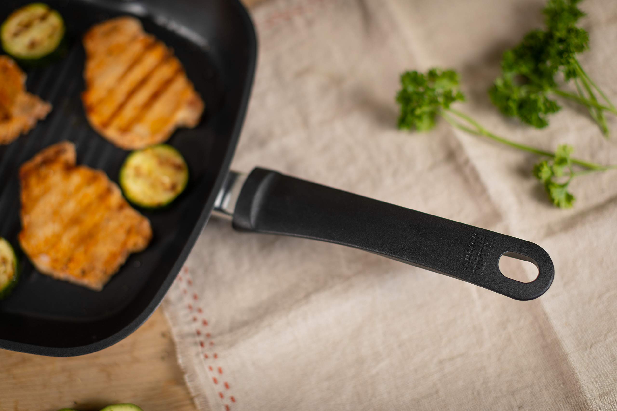 KUHN RIKON Easy Induction Grillpfanne 26 cm - Aluminium Antihaft, Schwarz
