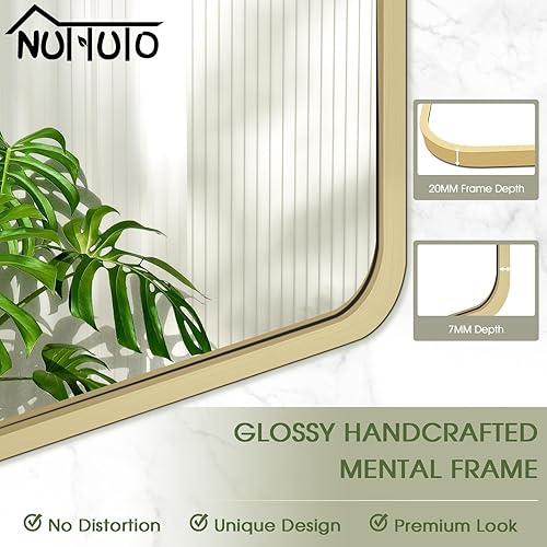 Miniatura 4 de NUTTUTO Espejo de pared rectangular de 24 x 36 pulgadas, espejo de tocador rectangular para dormitorio, sala de estar, tocador, entrada, pasillo,