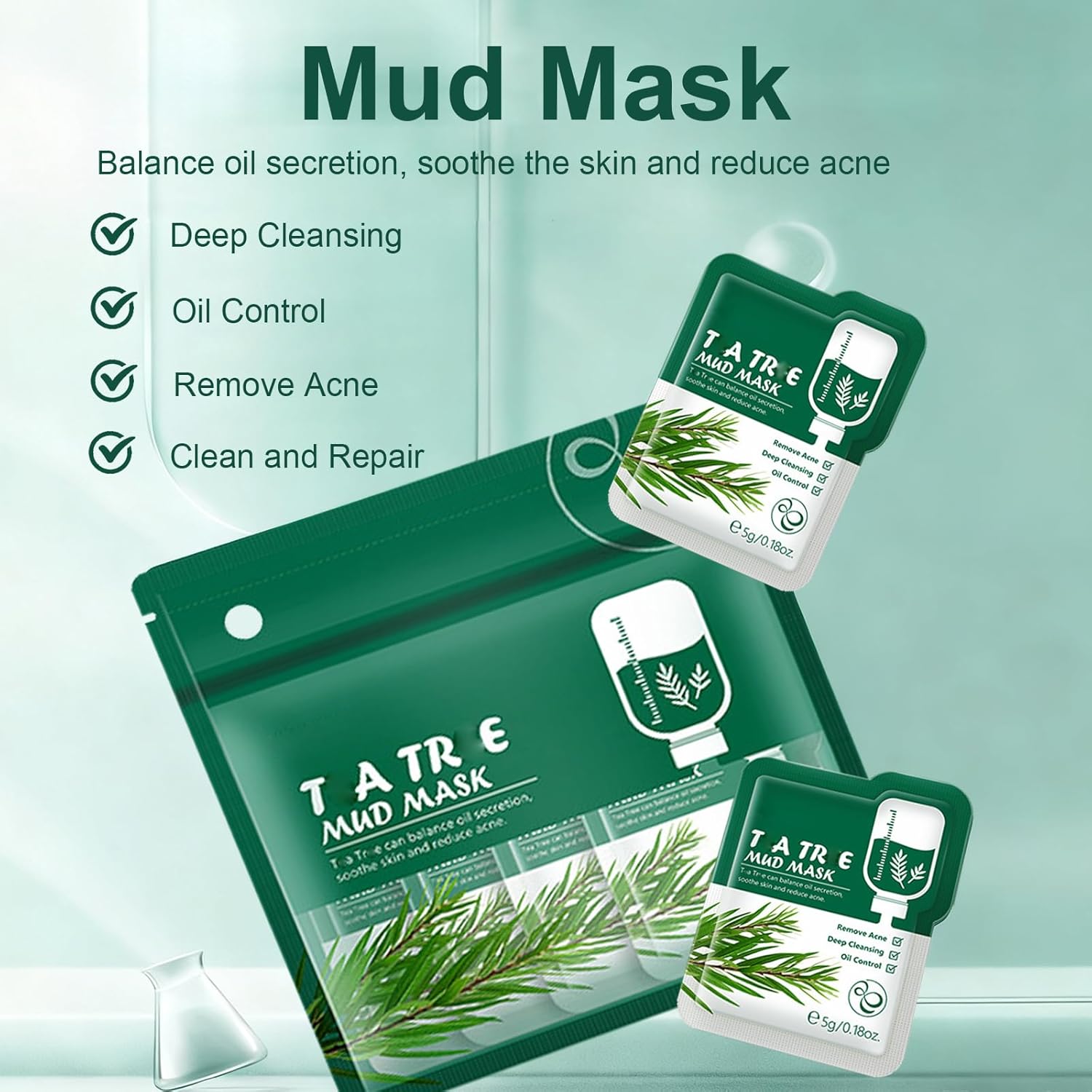 INSEEK 𝐓𝐞𝐚 𝐓𝐫𝐞𝐞 Acne Skin Care Set for Teens Girls Women, Reduce Acne & Blackhead, Deep Cleansing, Purify Pores and Oil Control, Travel Size Skincare Gift Sets for Oily Prone Skin - Image 5