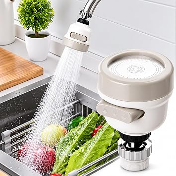 Kyrotech 360  Ayarlanabilir Musluk Ba l    Su Tasarruflu Lavabo Ucu, 3 Farkl  P sk rtme Modu, S ramaya Dayan kl  Tasar m | Mutfak ve Banyo Lavabolar   in D ner Musluk Ba l